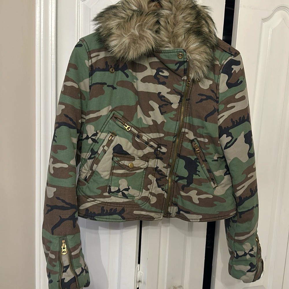 Denim & Supply Ralph Lauren Camo Utility Jacket with Faux Fur Collar